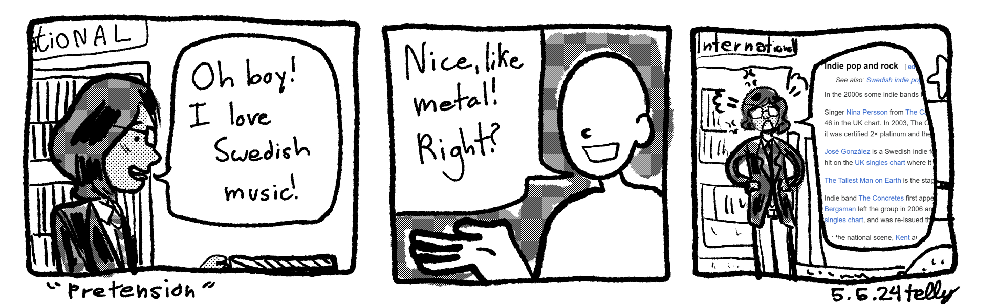 comic about Swedish indie music